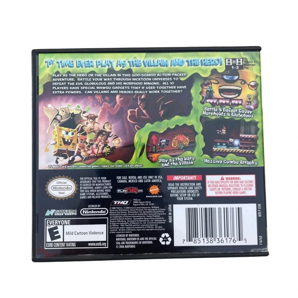 SpongeBob SquarePants Globs of Doom Nintendo DS Nicktoons Game NTR-CS9E-USA